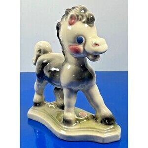 VTG Rempel Diamond Pottery Frisky Pony Figurine 1950s MCM‎ Horse Nursery Decor